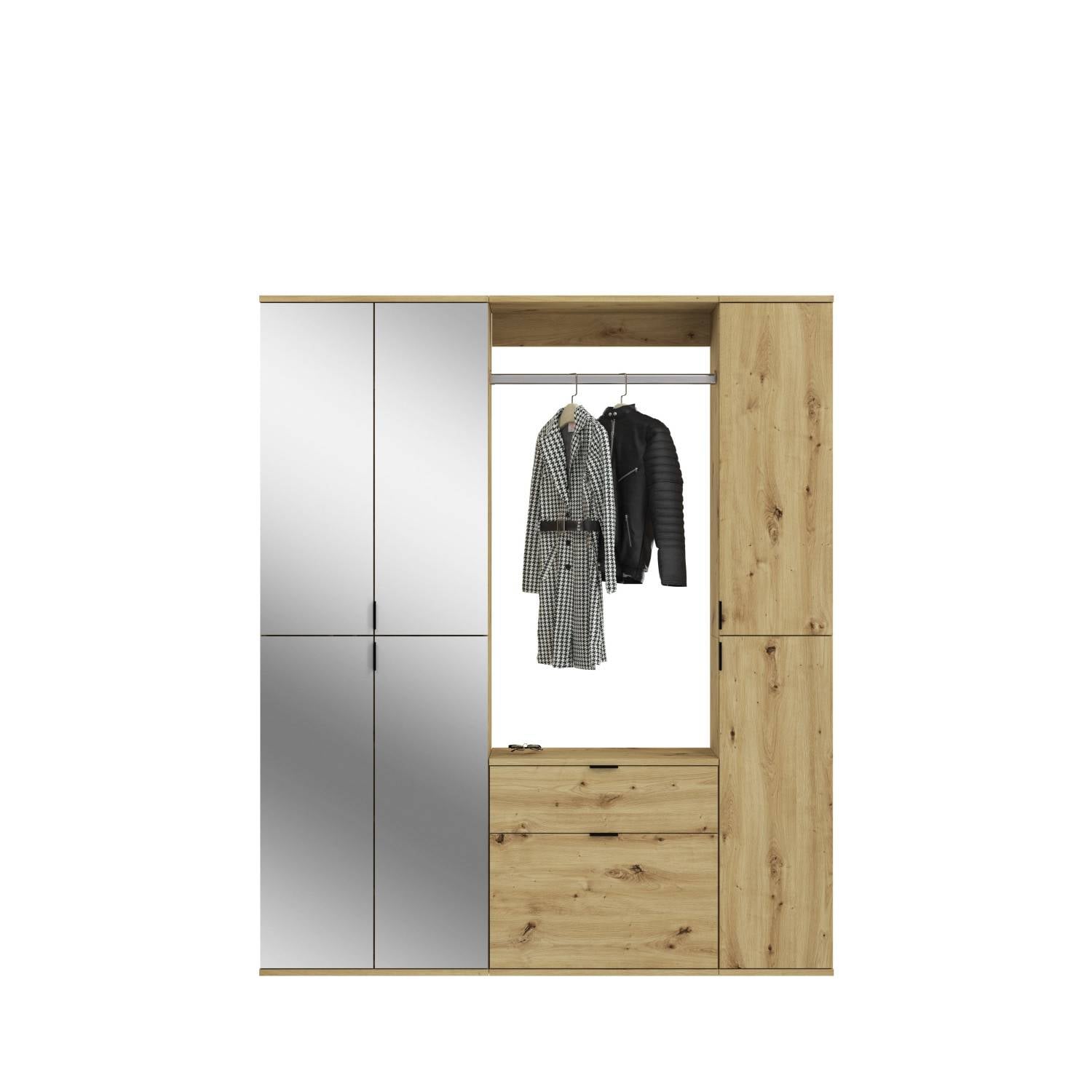 Kompaktgarderobe mit offenem Fach - Pretty (dreiteilig)