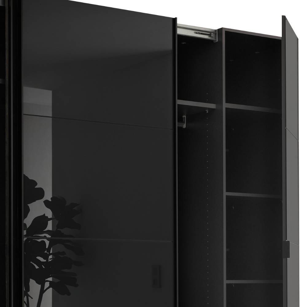 Design-Kleiderschrank in Dunkelgrau und Schwarz - Adjoma