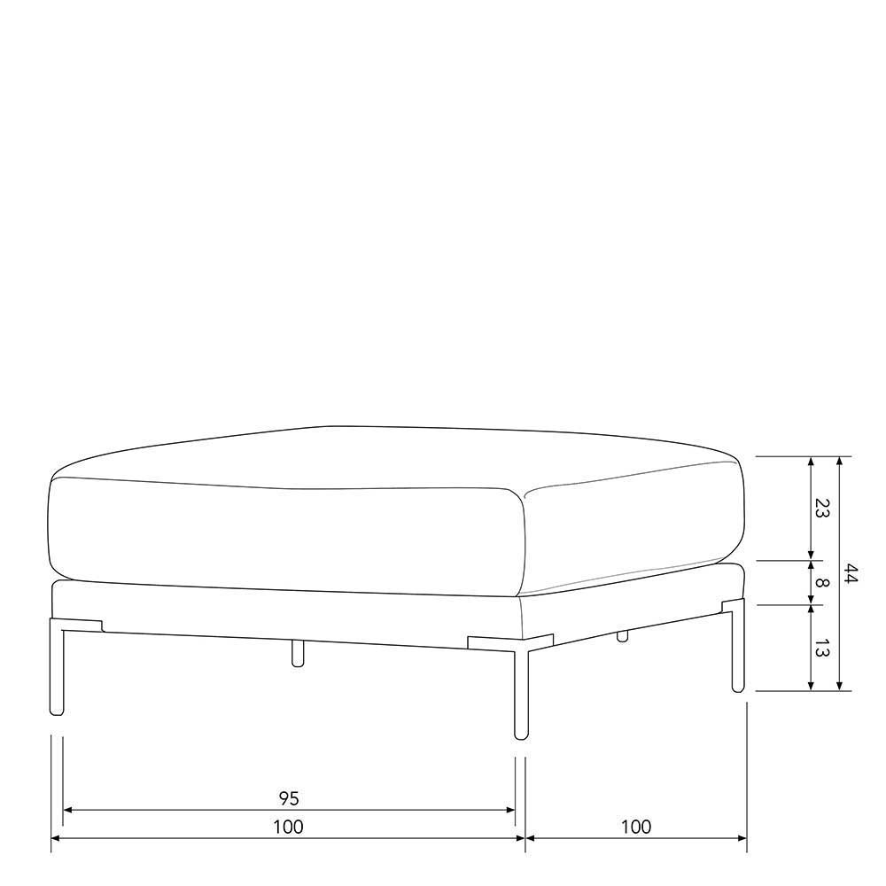 Sofa aus Modulen in Taupe Stoff - Birte