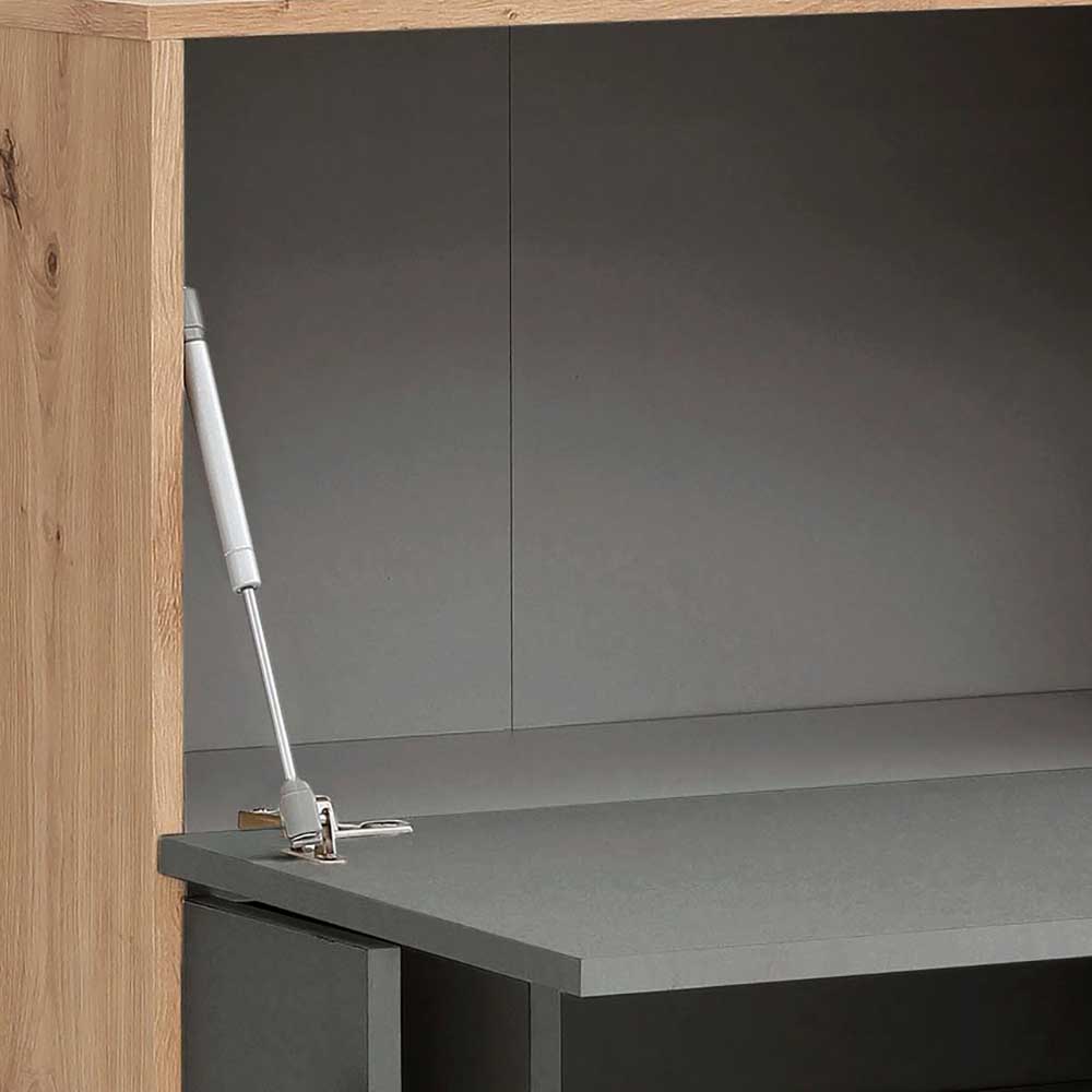 Wohnzimmerschrank in Anthrazit und Eiche - Sanctos