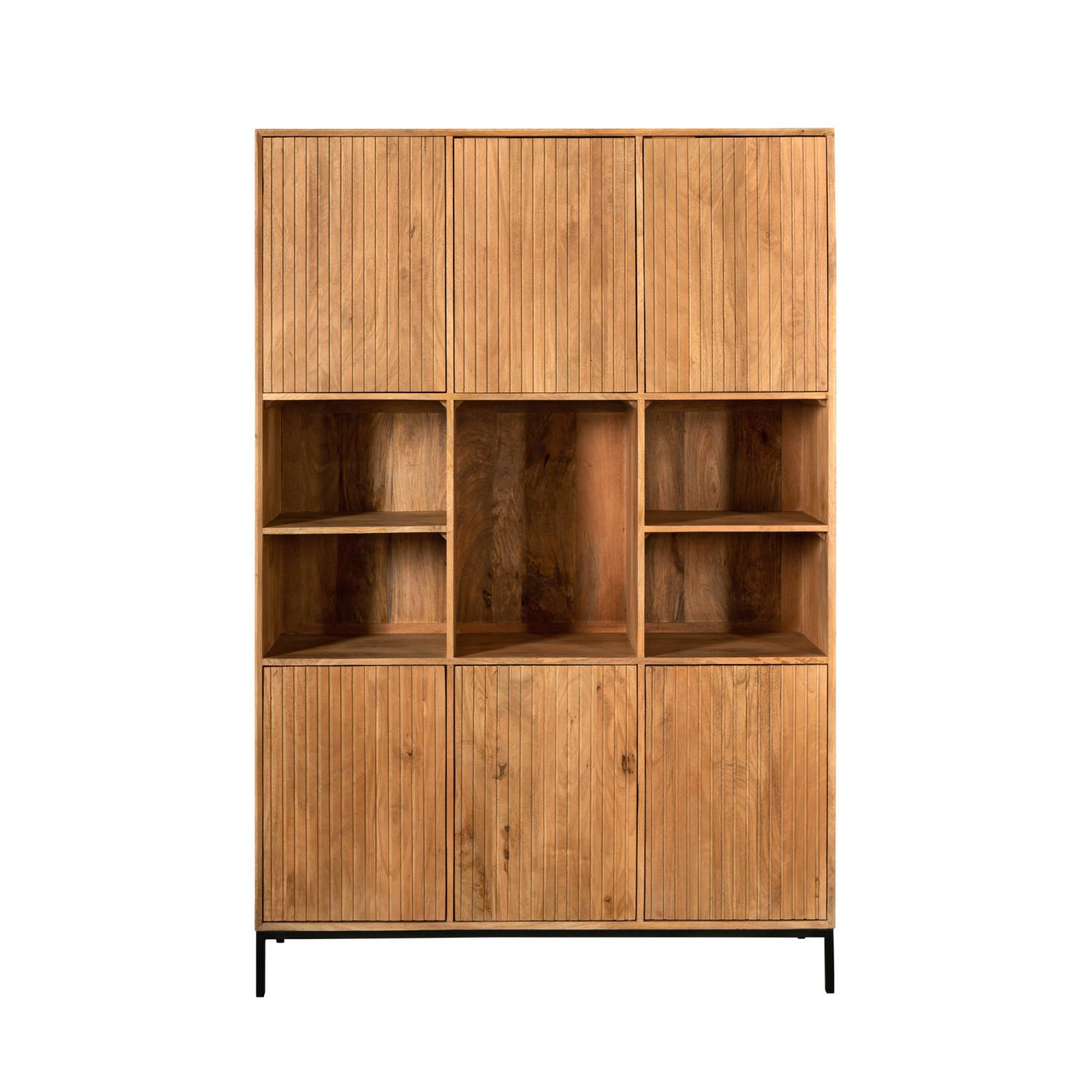 Geräumiger Massivholzschrank mit vielfältigen Ablageflächen und Türen für das Esszimmer – Kojas