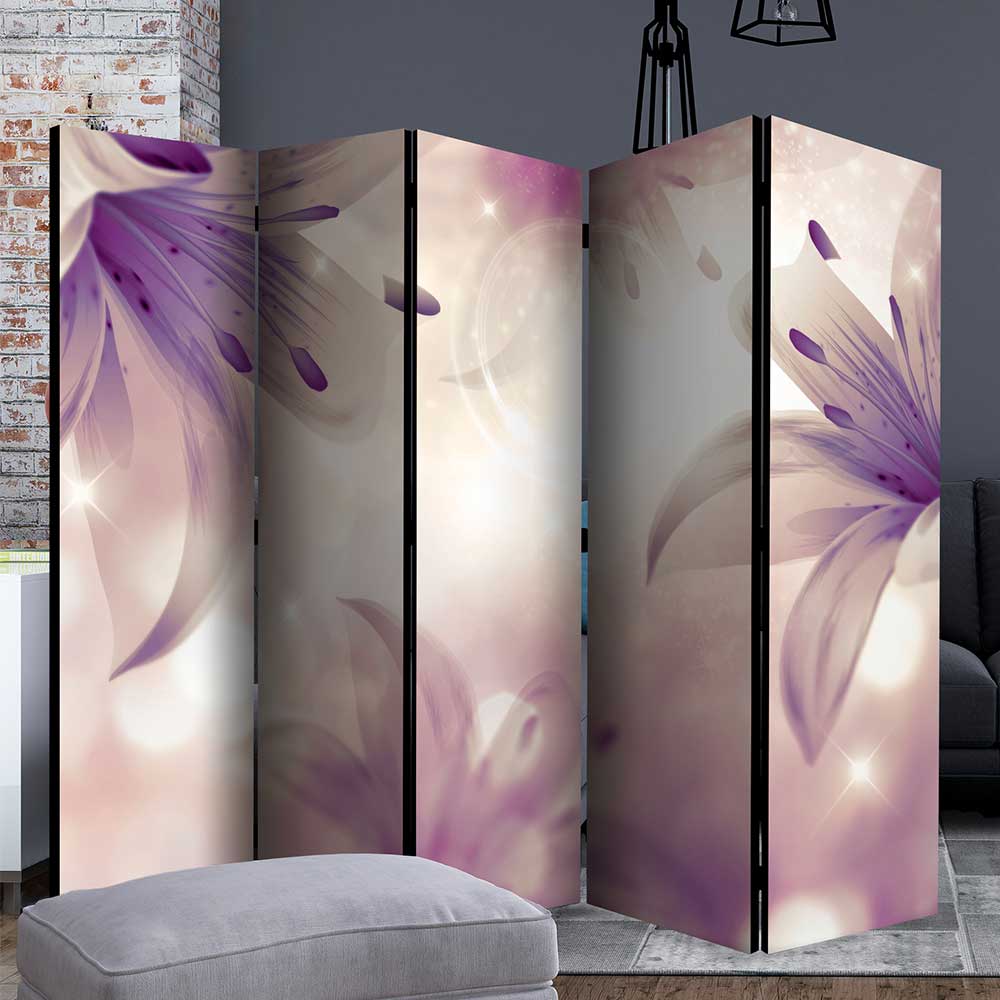 Romantik Paravent mit Lilien Motiv - Narela