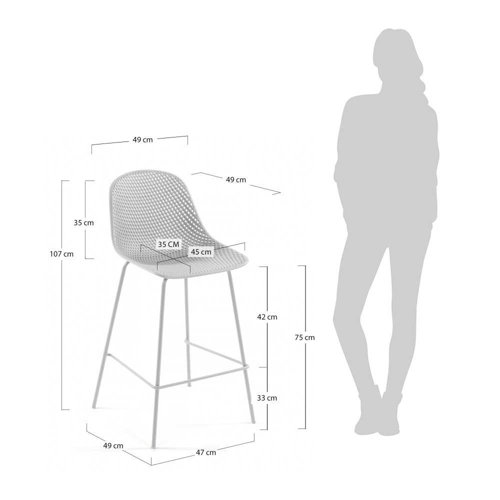 Weiße Barstühle mit Sitzschale - Contrada (4er Set)