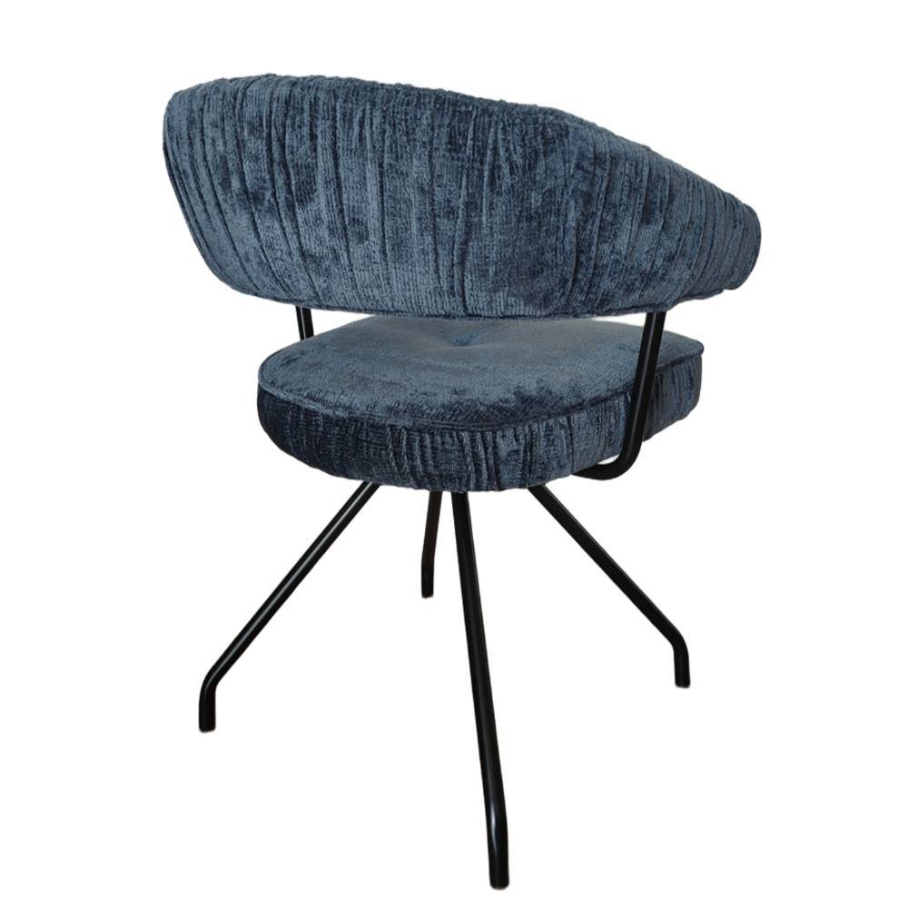Federkern-Polsterstühle in Blau - Anisa (2er Set)