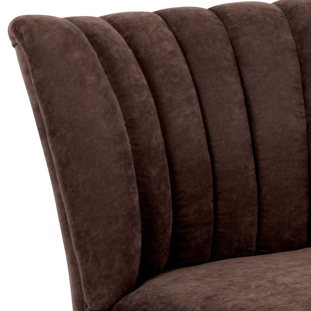 Velours Polstersessel in Braun - Darius