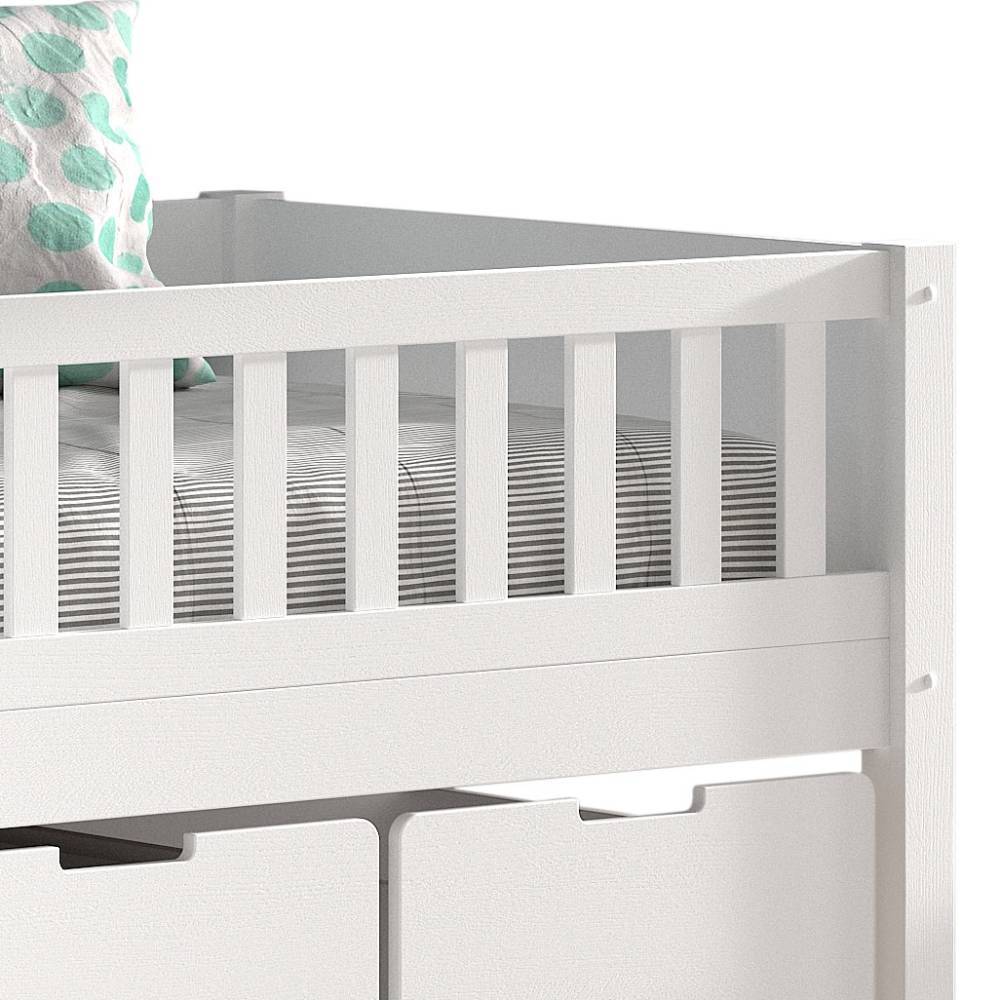 Halbhohes Kinderbett mit Stauraum Bettkästen - Yanita