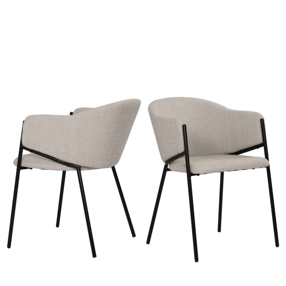 Design-Armlehnenstuhl in Beige - Iceline (2er Set)