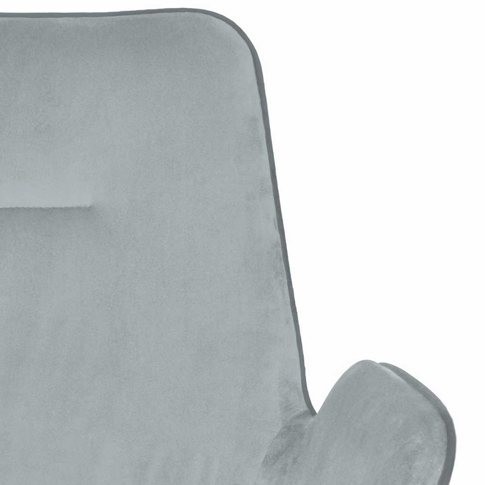Eleganter Armlehnstuhl mit Samtbezug in Grau - Marcelo