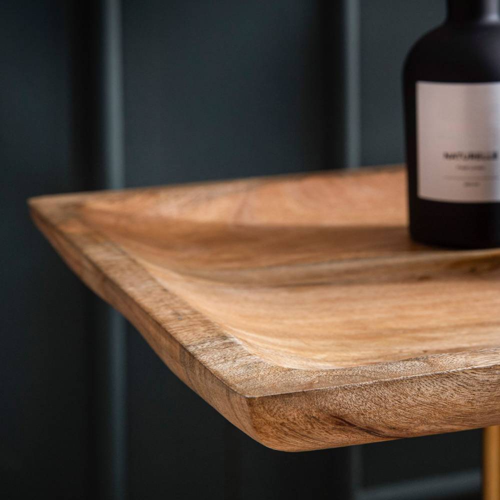 Design-Beistelltisch aus Mangobaum Massivholz - Gildas