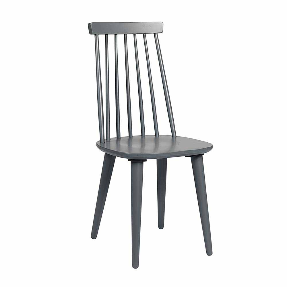 Grau lackierter Stuhl aus Holz - Runicava (4er Set)