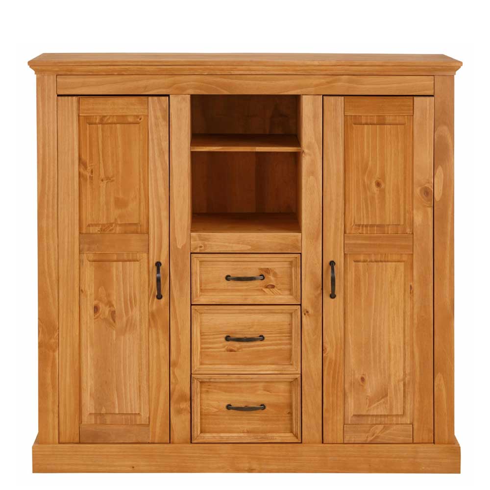 Landhaus Highboard aus Kiefer Massivholz - Major