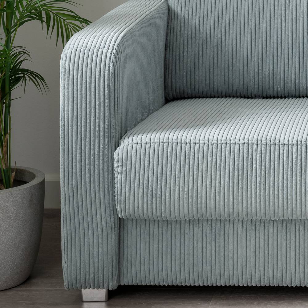 Cord Schlafsofa in Hellblau - Zora