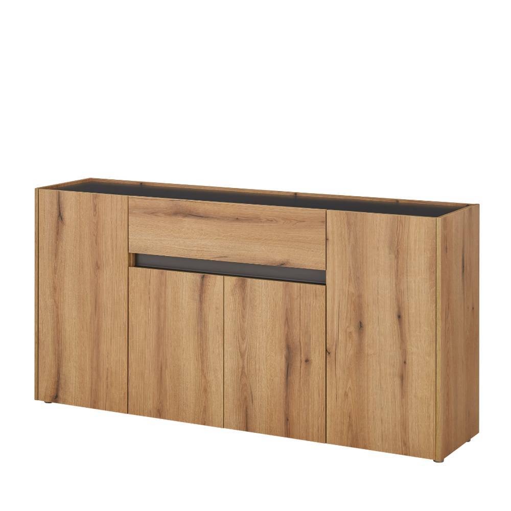 Sideboard in Wildeiche Optik und Anthrazit - Colomania