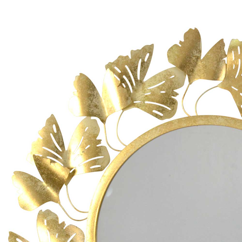 Runder Spiegel mit Blätter Design Rahmen - Rojocaba