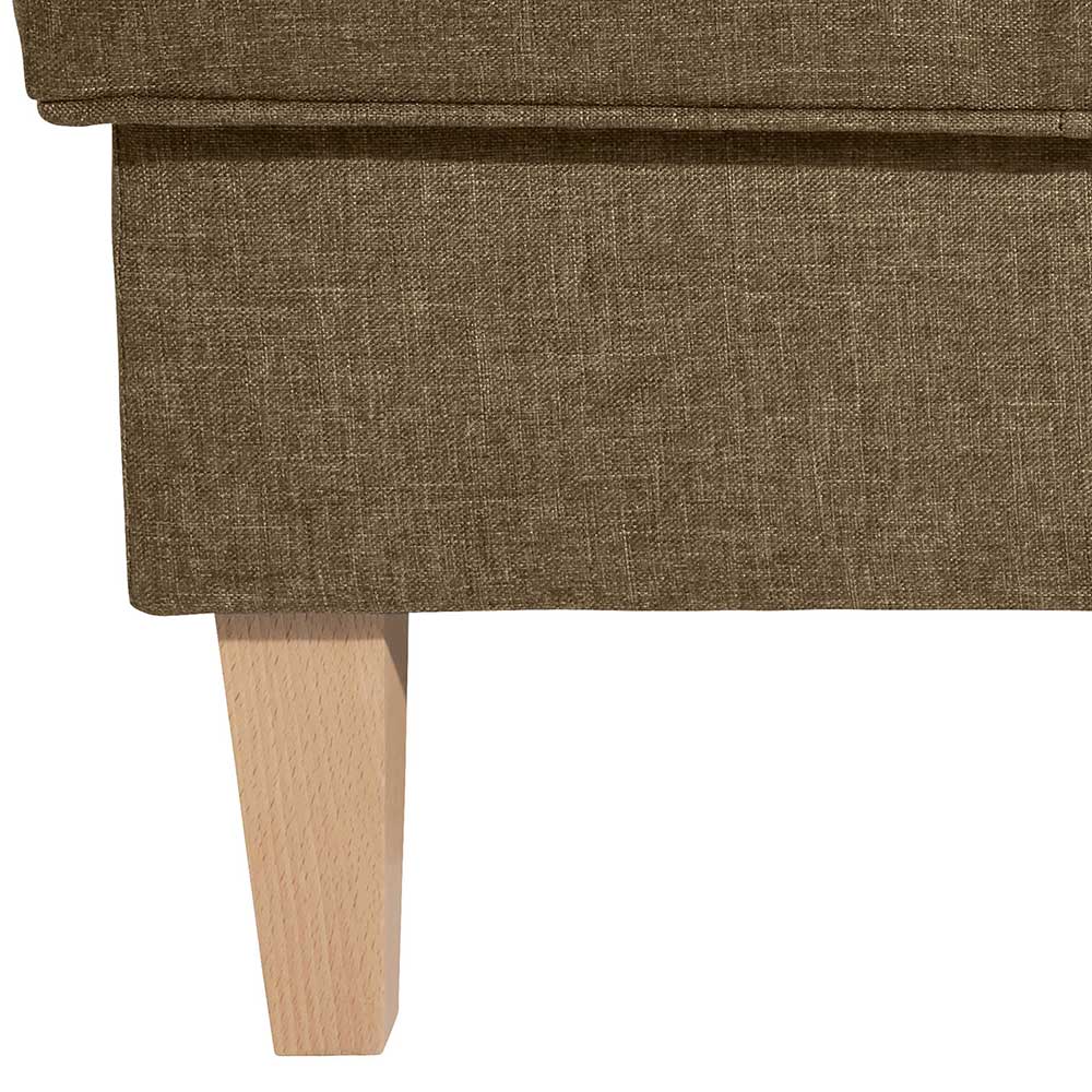 Modern Country Hocker in Beige und Buche - Sanjuas