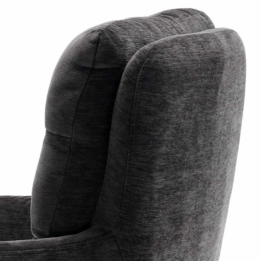 Armlehnenstuhl in Anthrazit Chenille - Amstado (2er Set)
