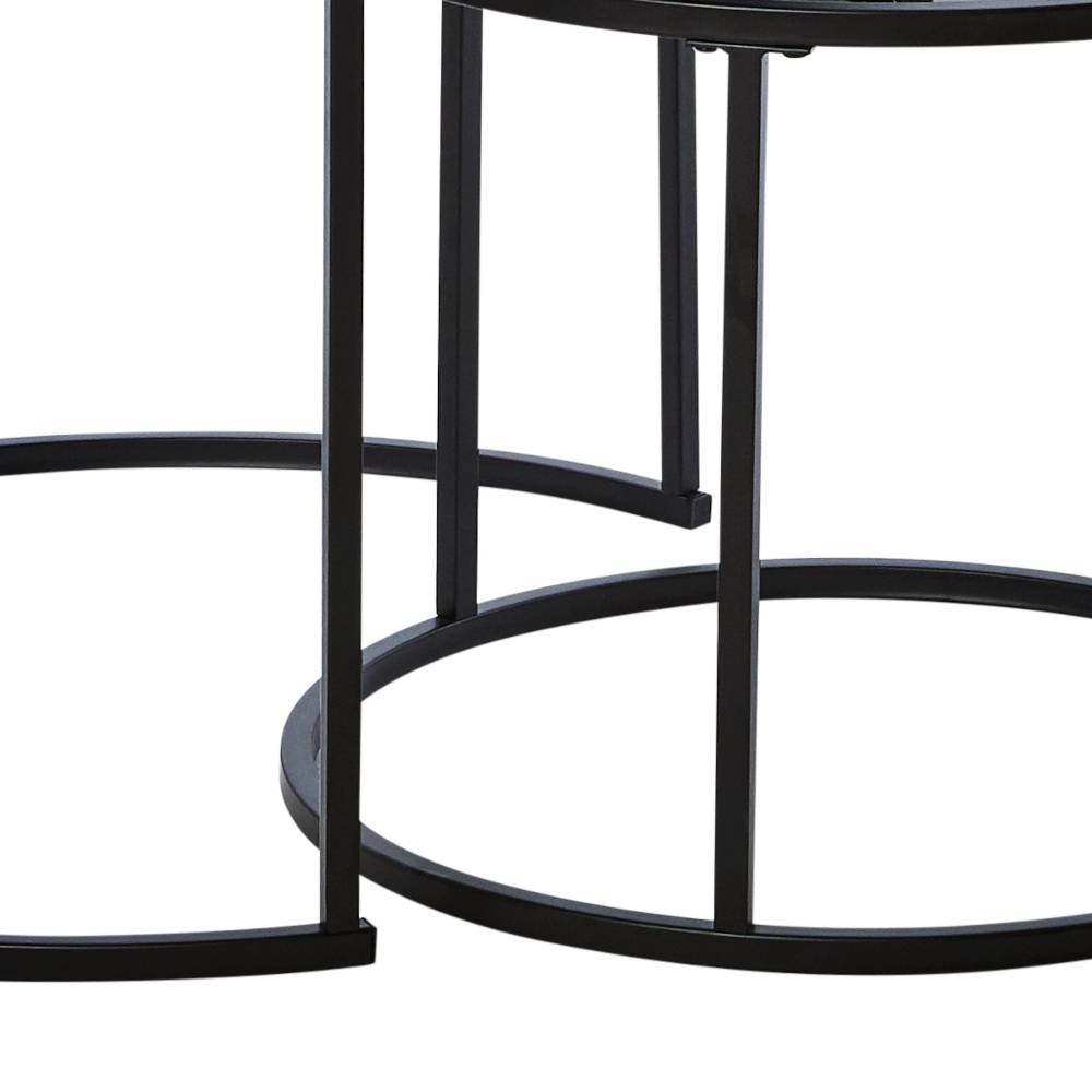 Couchtisch Duo mit Schwarzglasplatten - Ilea (zweiteilig)