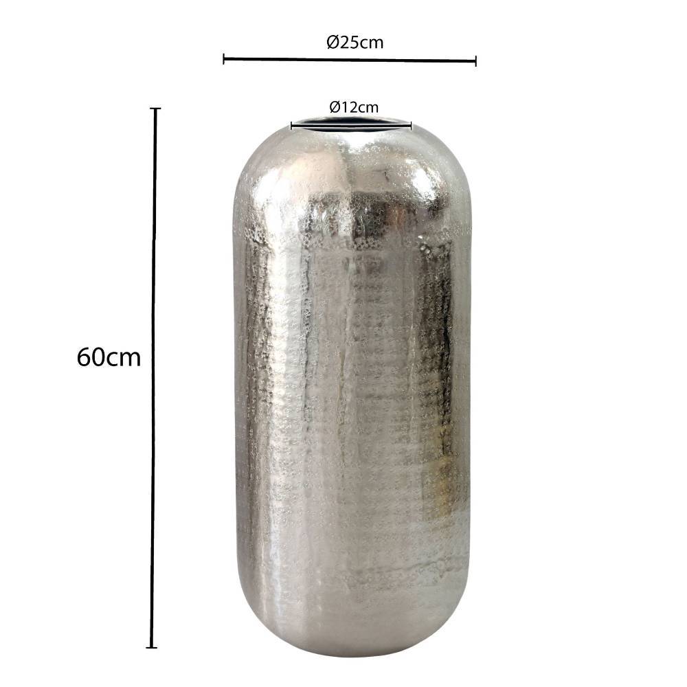 Bodenvase aus Aluminium in Silber - Grove