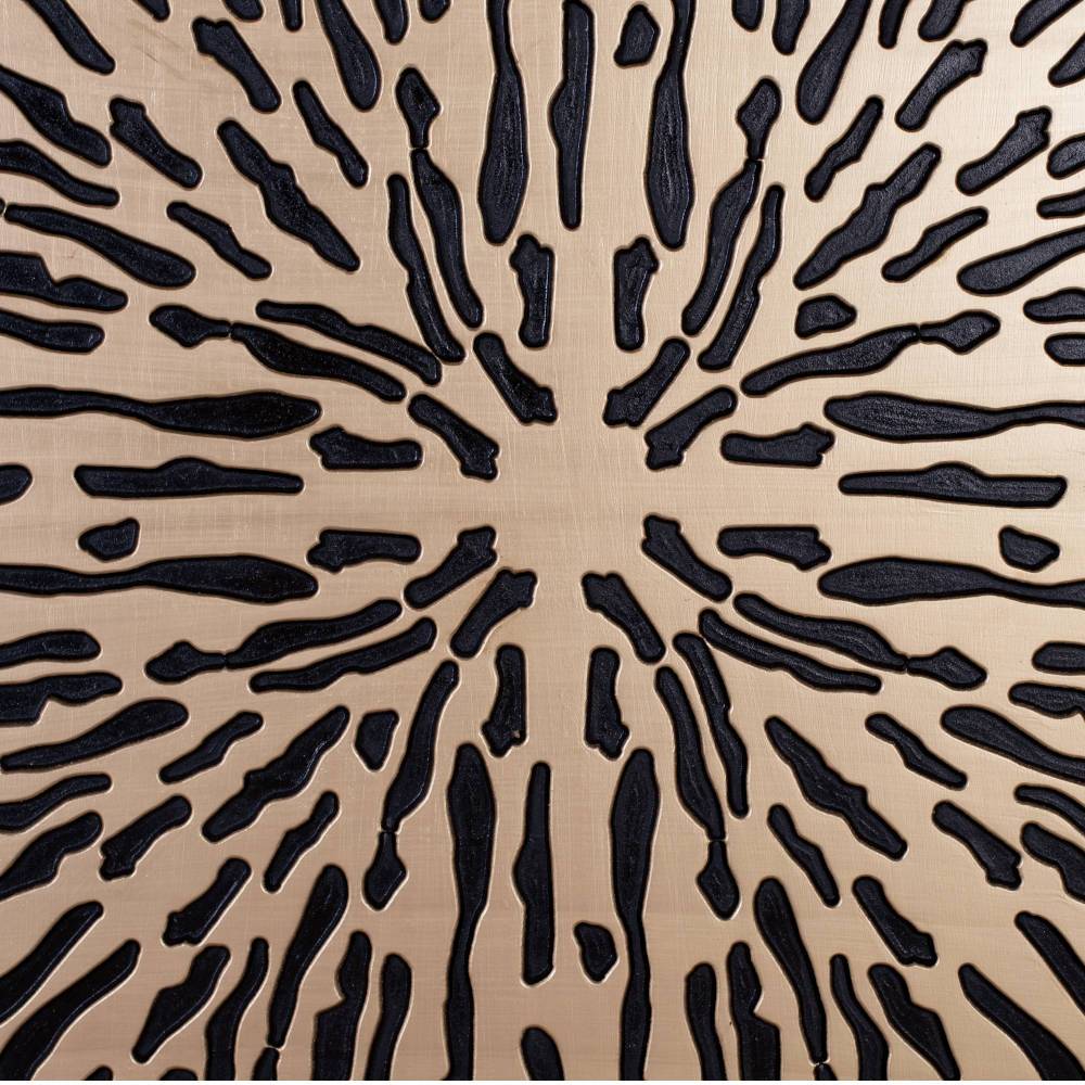 MDF Wandpaneel Wandbild in Gold mit Muster - Friscura