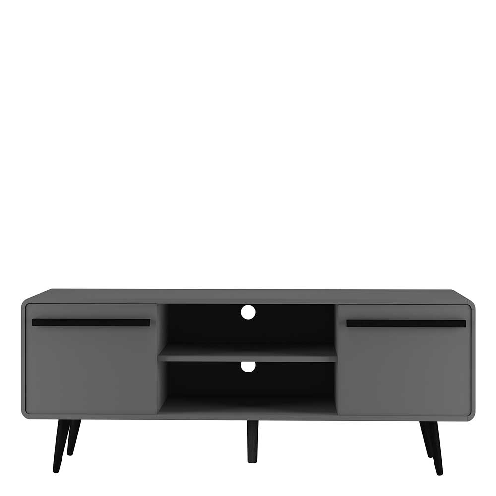 TV Kommode in Grau mit Schwarz - Pavias