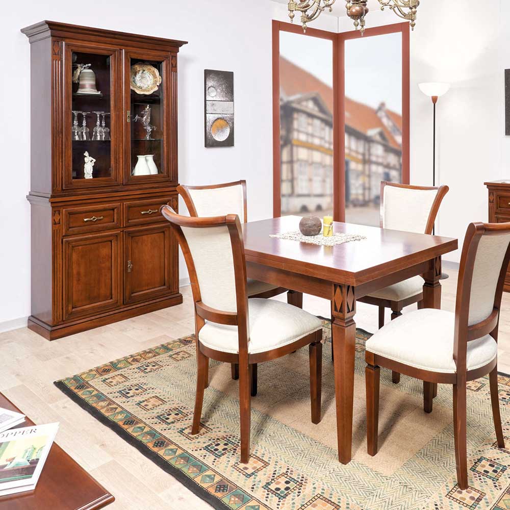 Vitrinenschrank in Walnussfarben - Sienna
