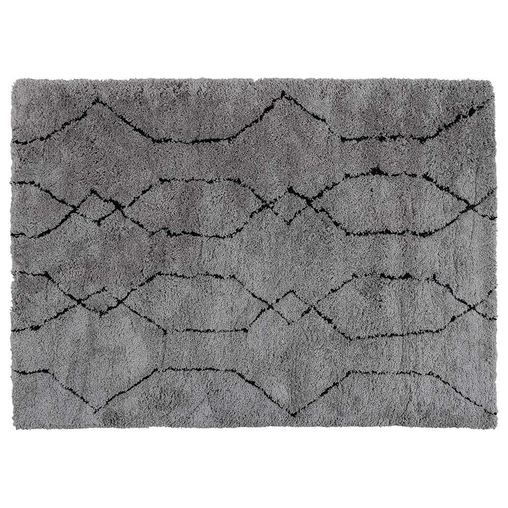 Moderner Teppich in Grau und Schwarz gemustert - Fredoco