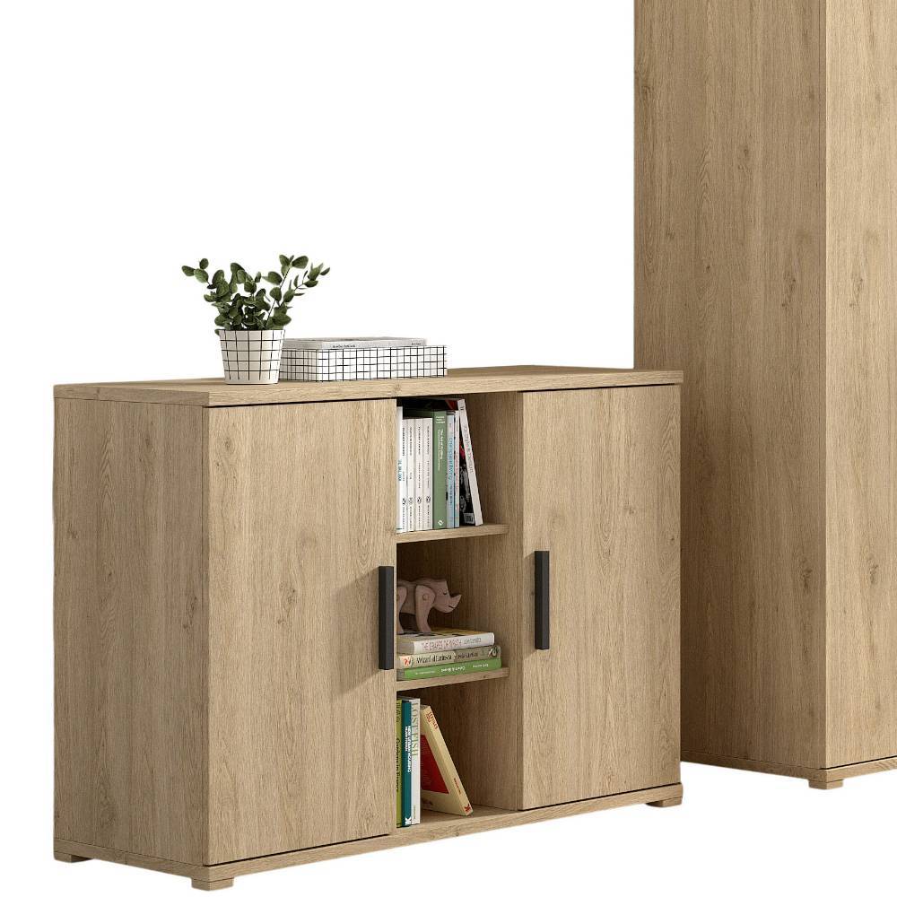 Jugendzimmer Kommode Eiche mit offenen Fächern und Türen – Choice