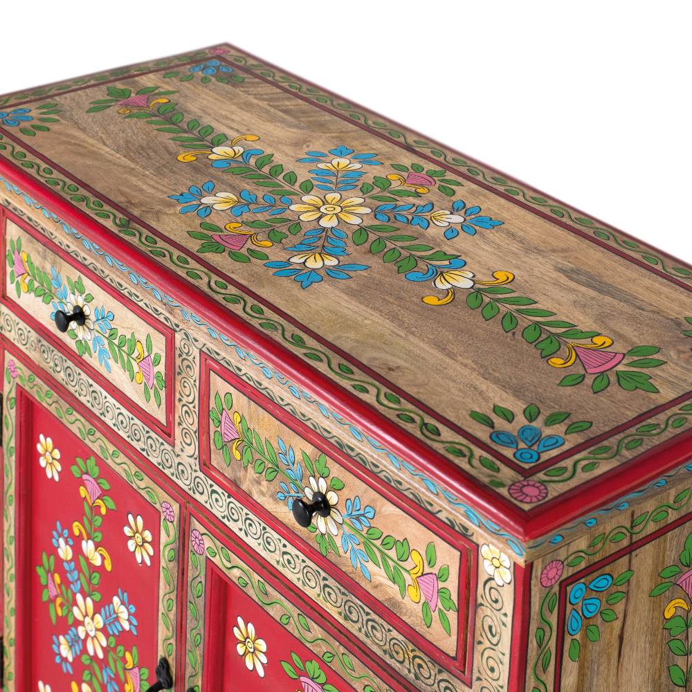 Kommode mit folkloristischen Blumen Motiven - Gionala