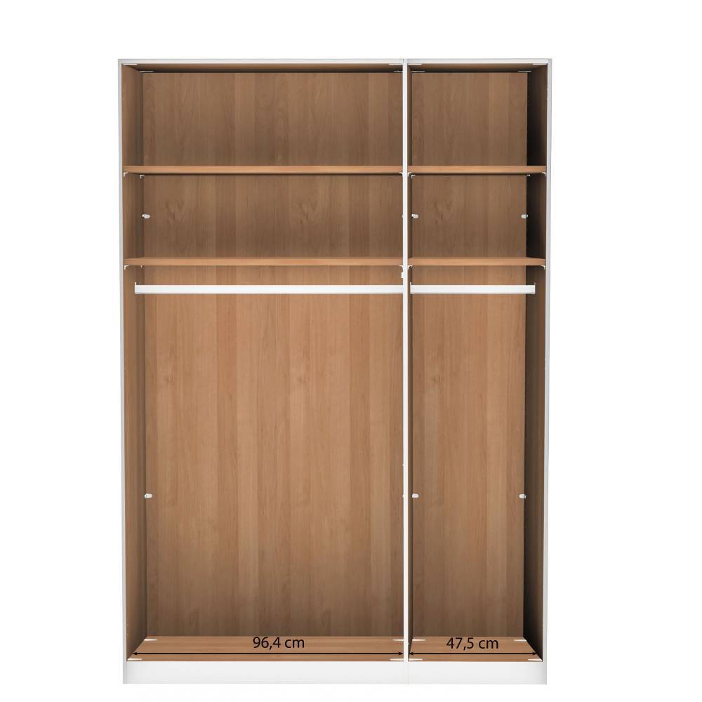 3-türiger Kleiderschrank in Erle teilmassiv - Angelina