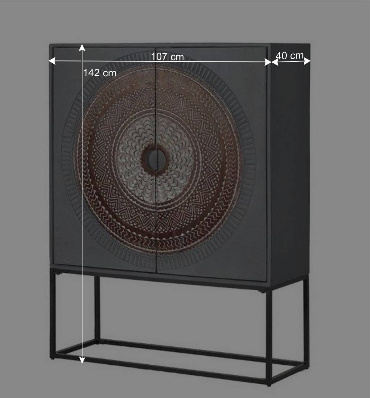 Highboard - dekorativ mit Mandala - Mesusco