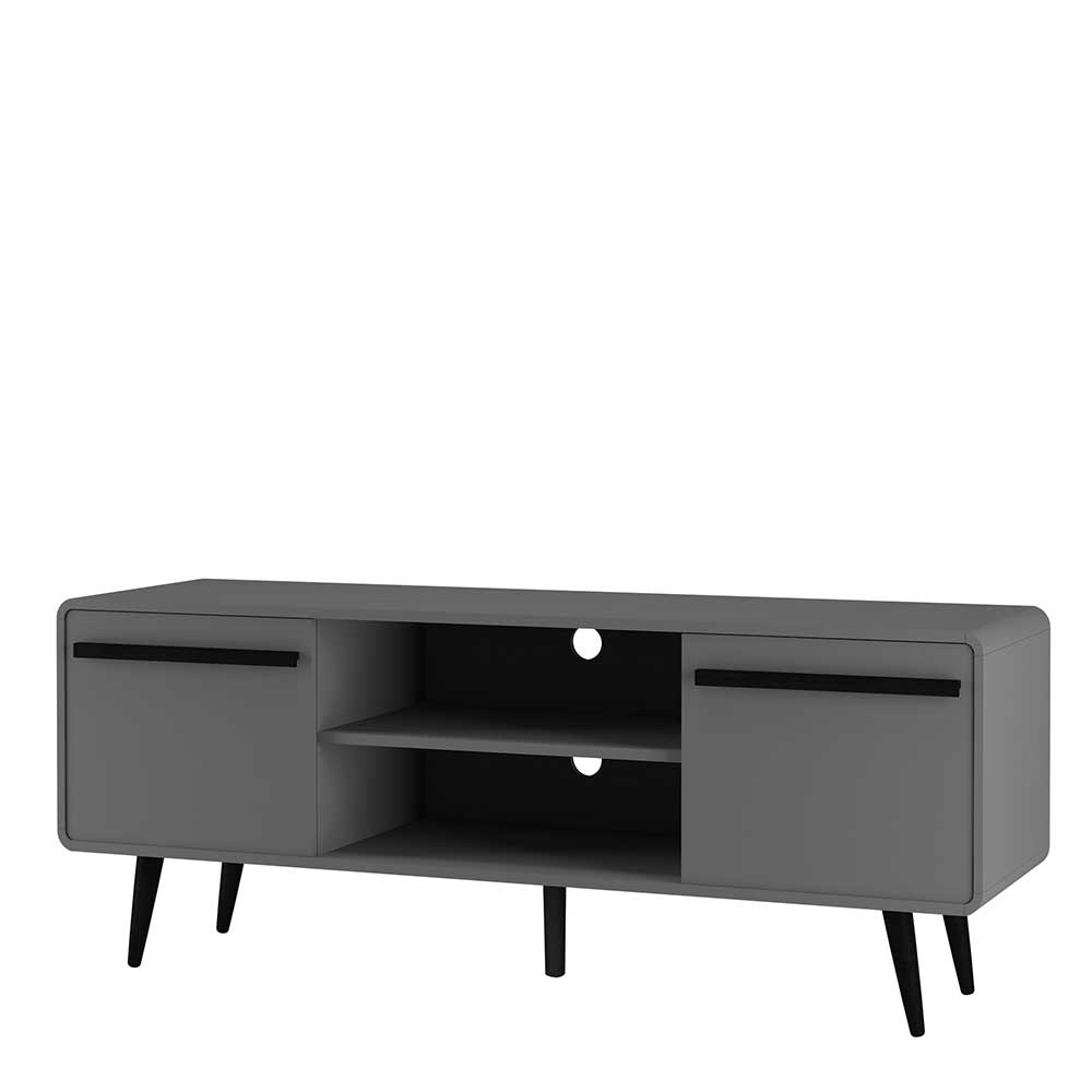 TV Kommode in Grau mit Schwarz - Pavias