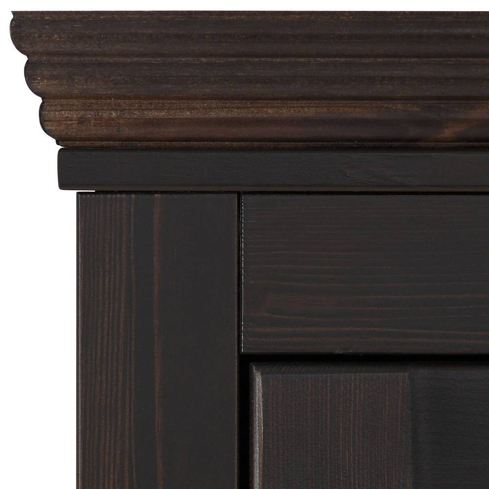 Kiefernholz Kleiderschrank in Dunkelbraun - Sikulav