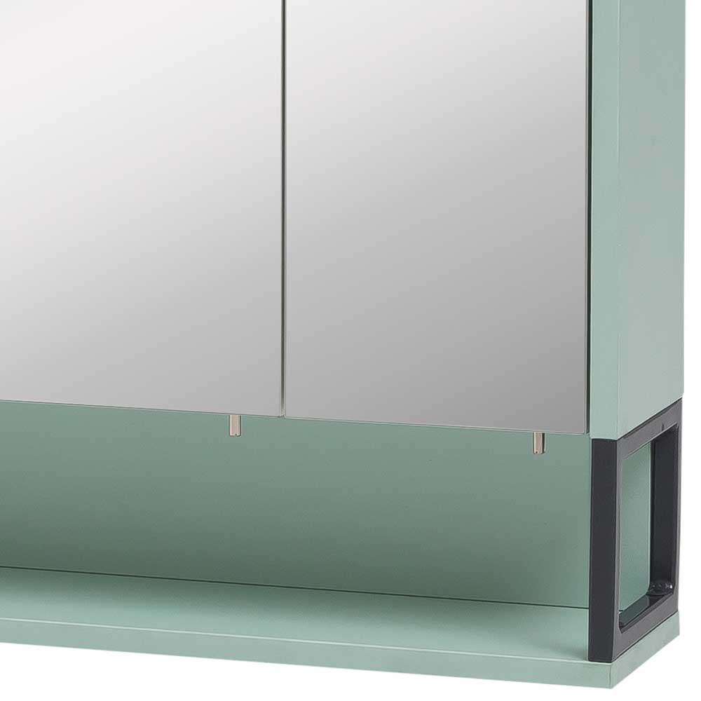 Bad 3-türiger Spiegelschrank in Mint Grün - Esdrus