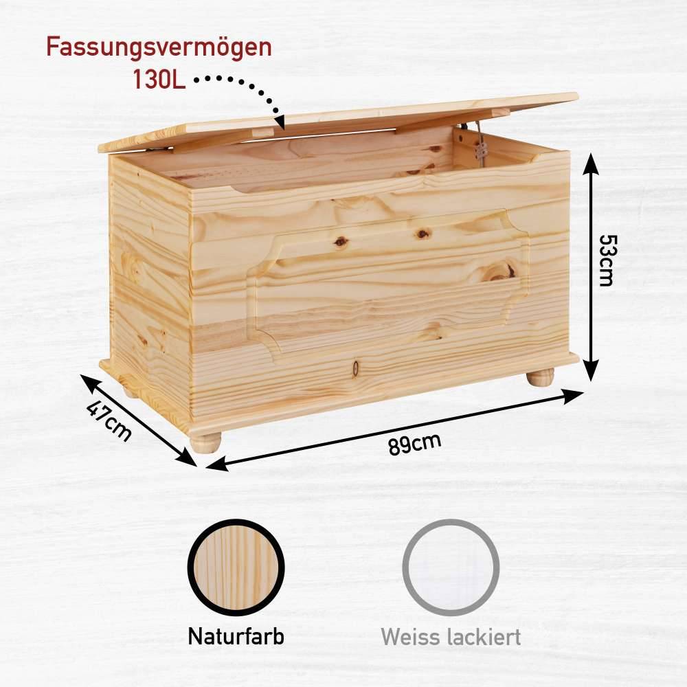 89cm breite Country Truhe mit flachem Deckel - Besi