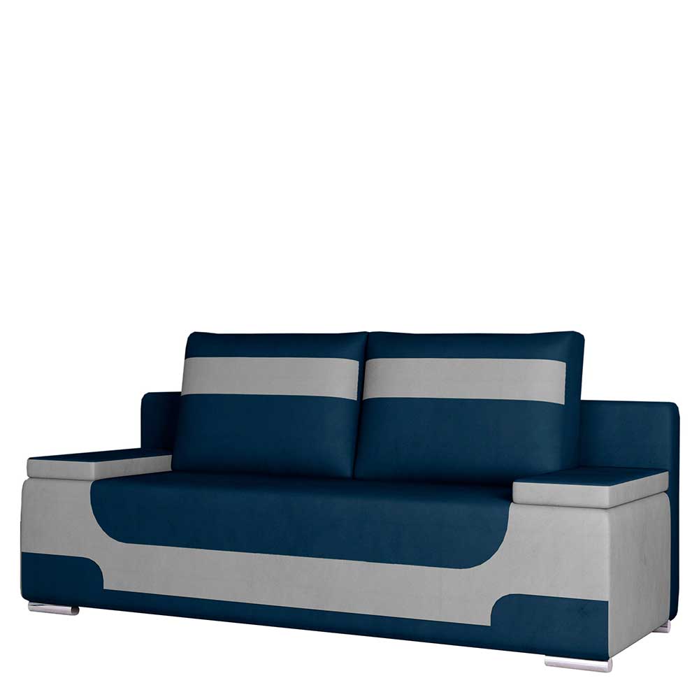 Design-Bettcouch in Dunkelblau und Hellgrau - Brooks