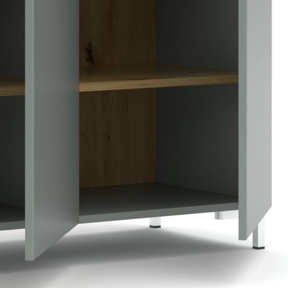 Hohes Sideboard in Graugrün - Anthros