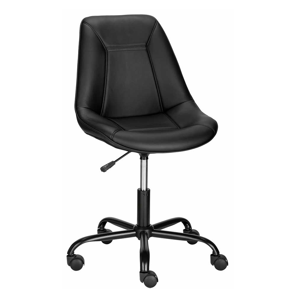 Schwarzer Bürostuhl mit Sitzschale aus Kunstleder - Celesko