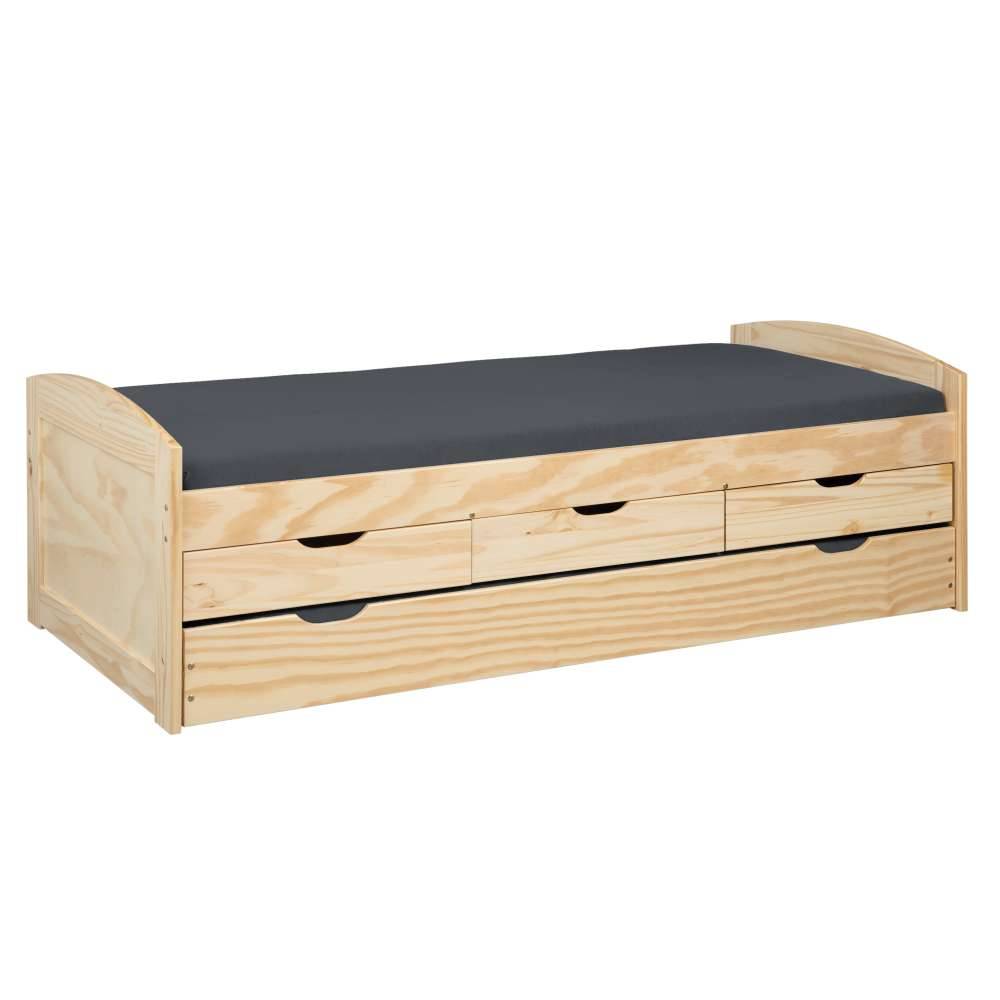90x200 Bett mit Ausziehbett & Schubladen - Alejandro