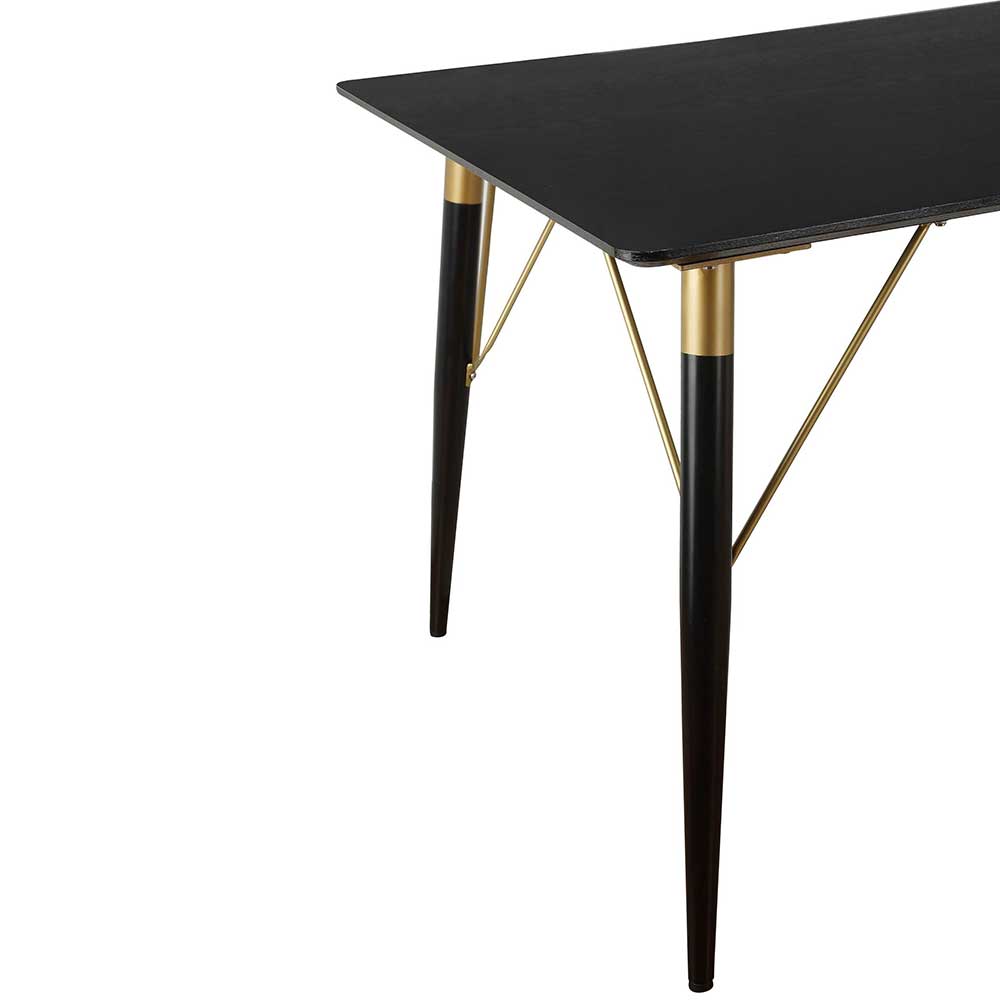 Esszimmer Esstisch in Schwarz mit Gold - Museon