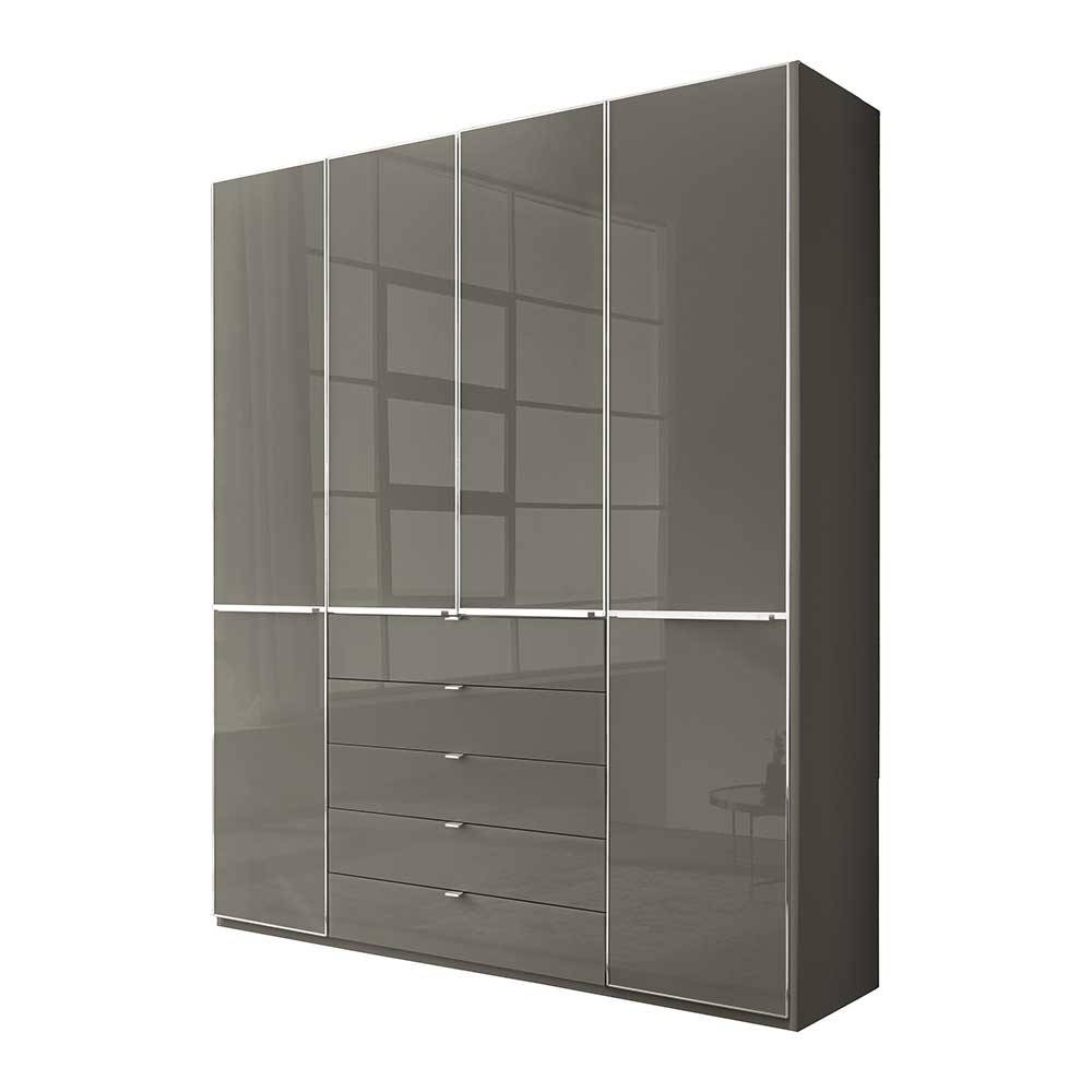 4-türiger Schlafzimmerschrank in Braun - Madita