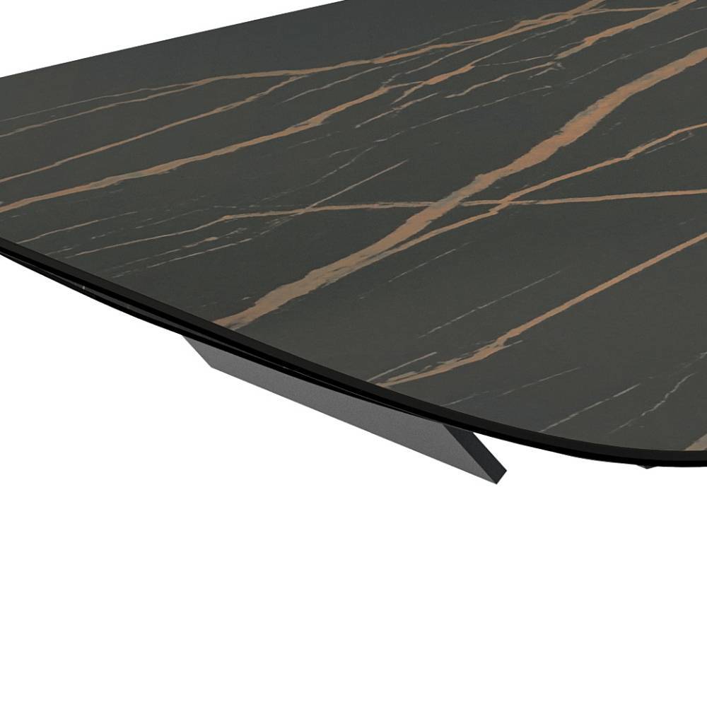 Design-Kulissentisch in Schwarz Braun Marmoroptik - Dirava