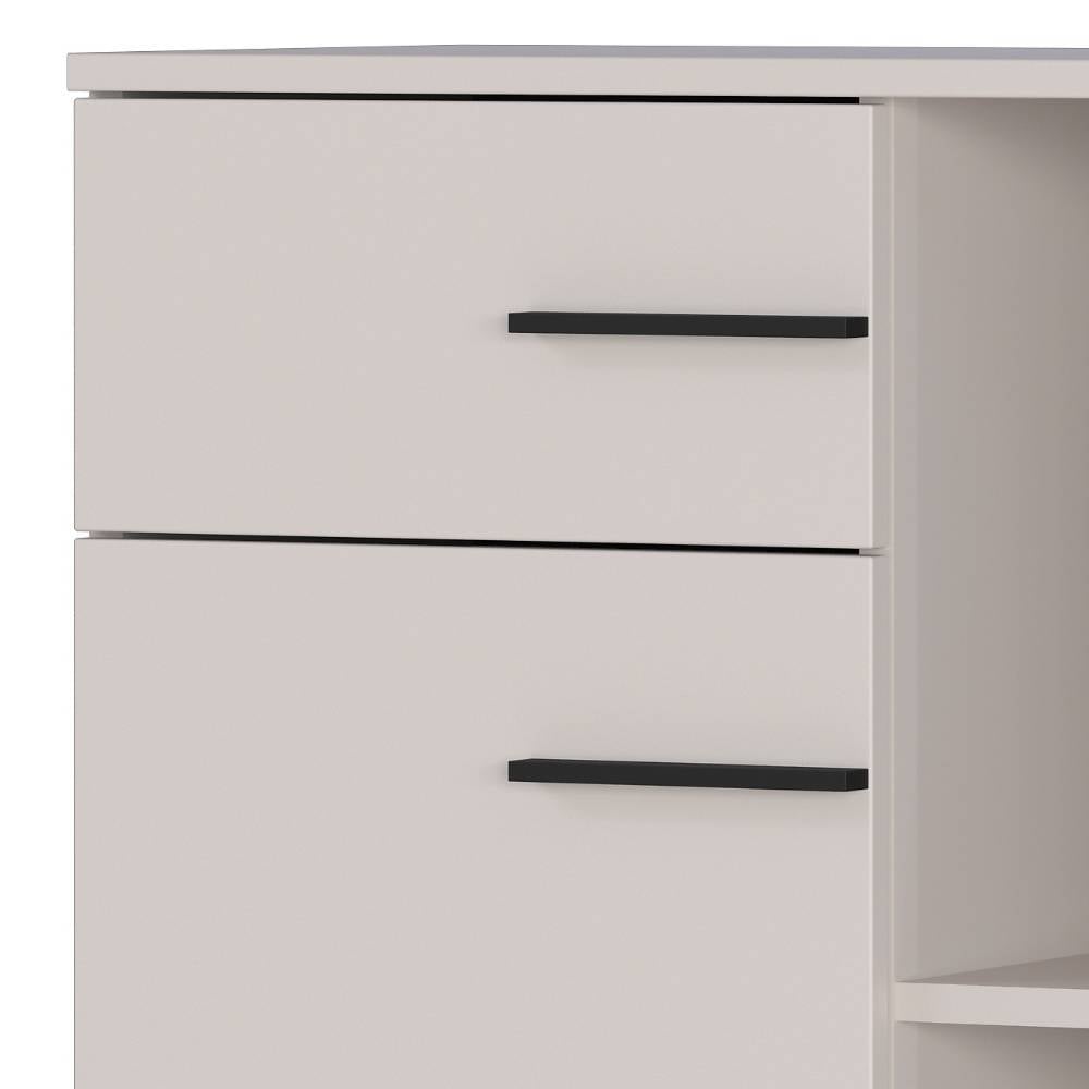 Office Highboard in Hellgrau mit Schwarz - Gidius