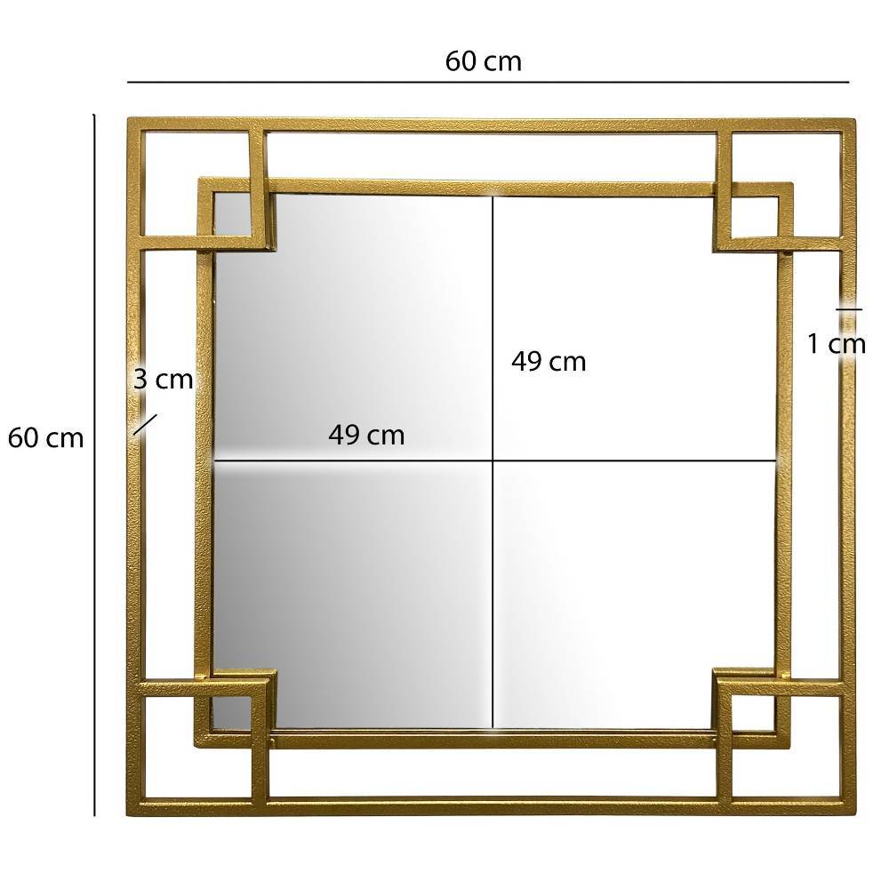Wandspiegel mit Metallrahmen in Gold - Vulcanos