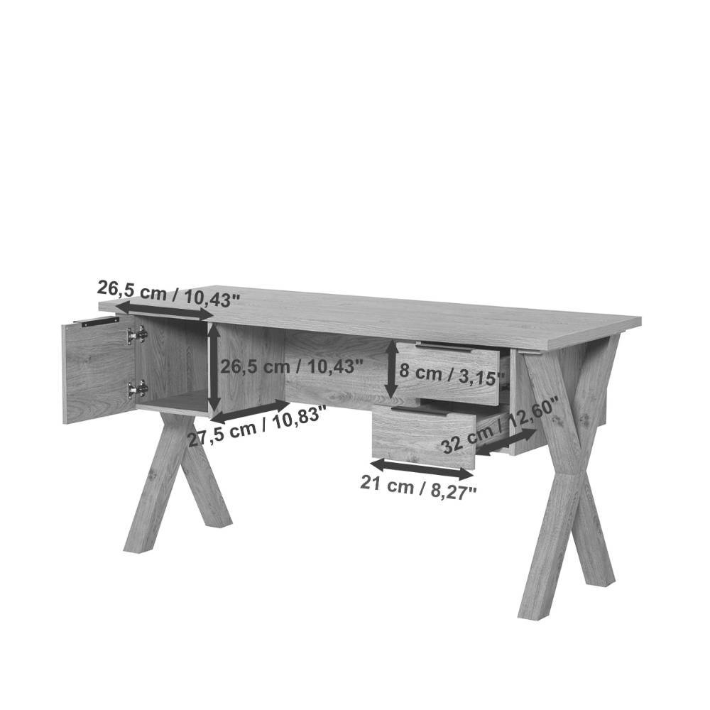 Design-Schreibtisch in Holzoptik Eiche - Alonso