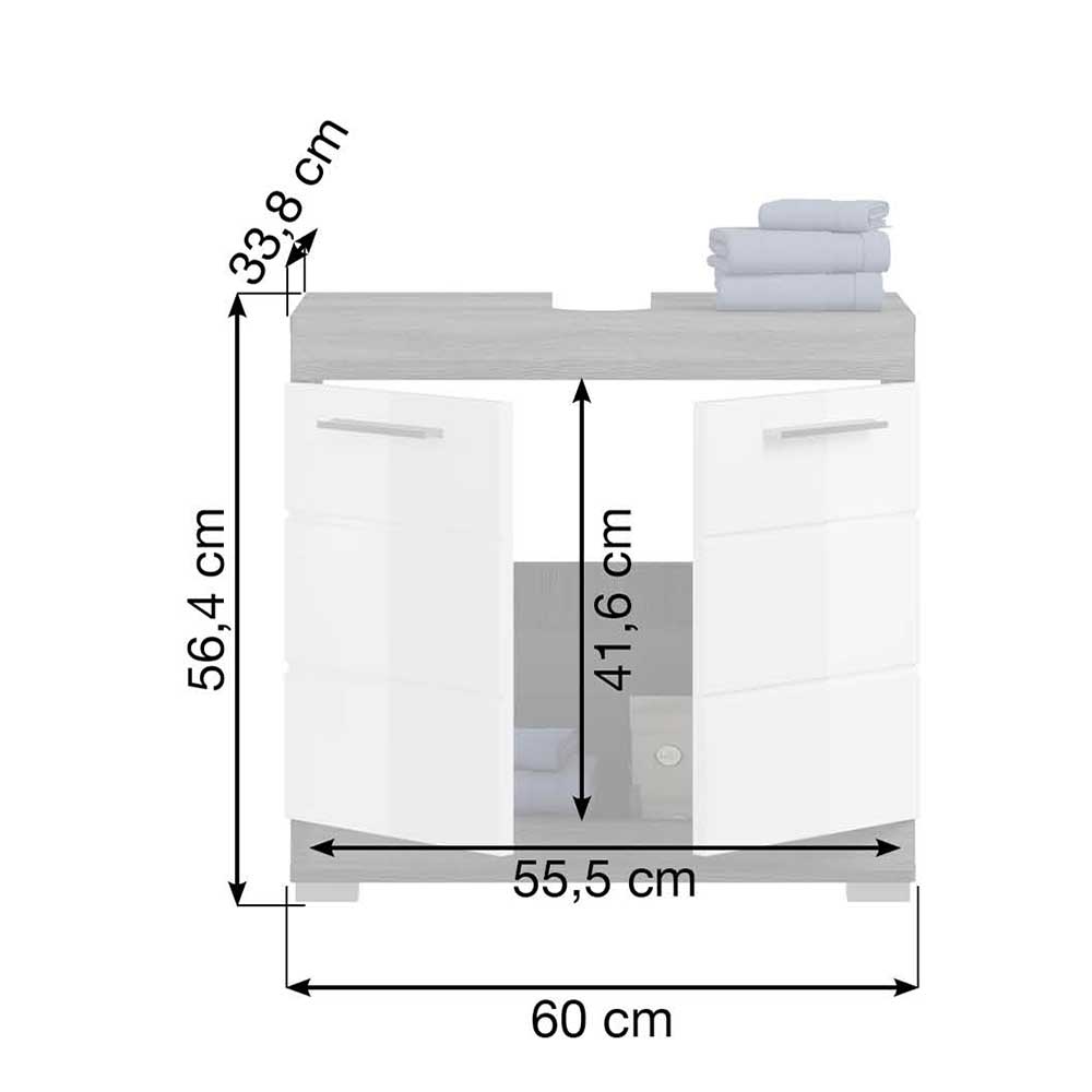 2-türiger Waschbeckenunterschrank 60x56x34 cm - Nancys
