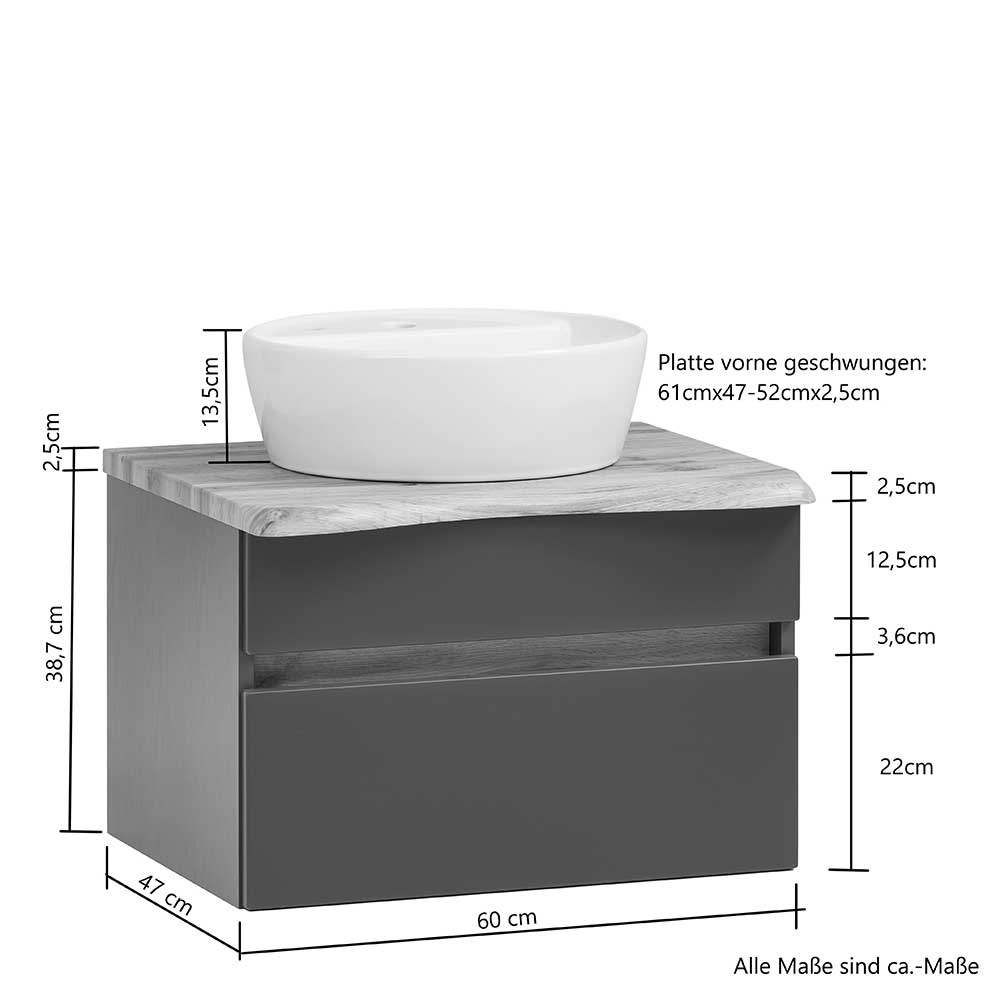 Waschtischkonsole mit Aufsatzbecken - Agiruan