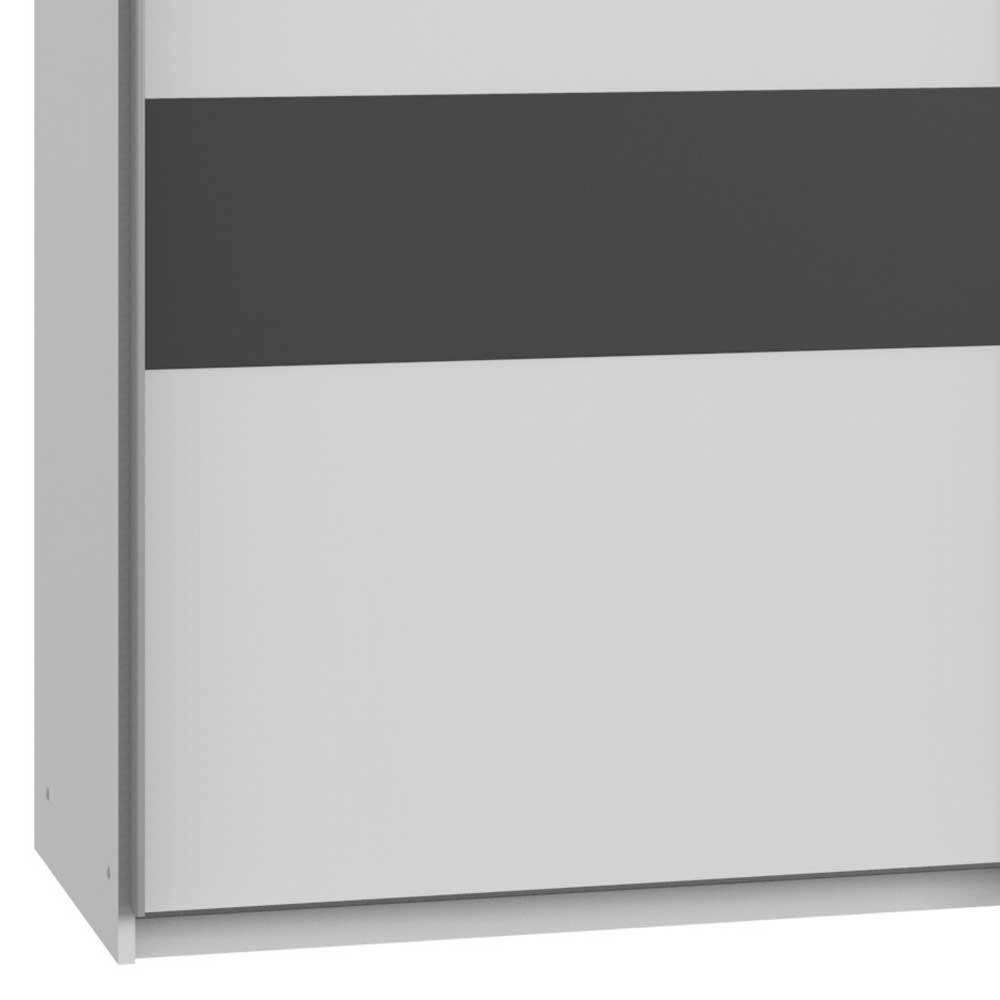 Gleittürenschrank in Weiß mit Dunkelgrau - Shakuntala
