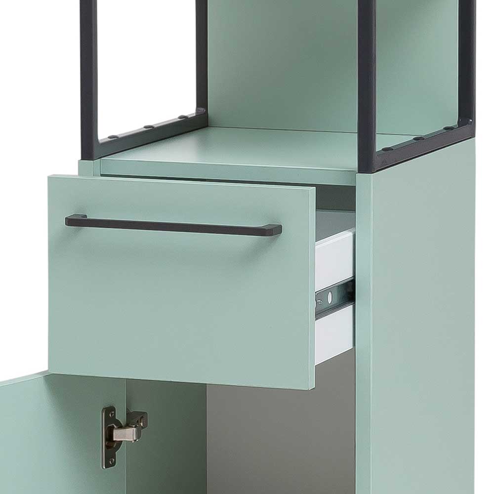 31x113x34 Badschrank in Mint Grün aus Stahl - Esdrus