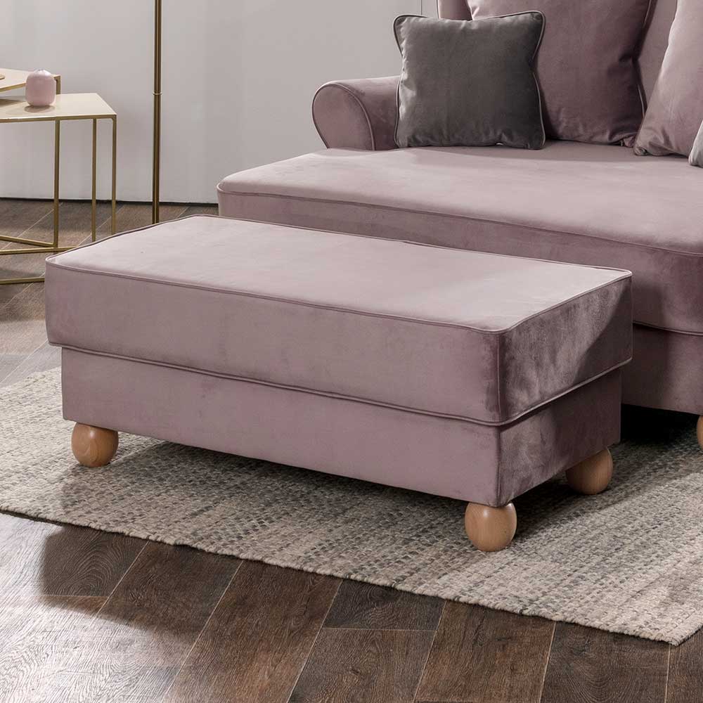 Couchhocker aus Samtvelours in Rosa - Garcia