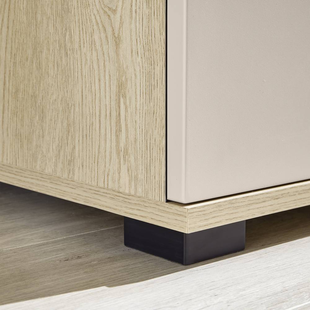 Highboard-Vitrine in Beigegrau - Raisa